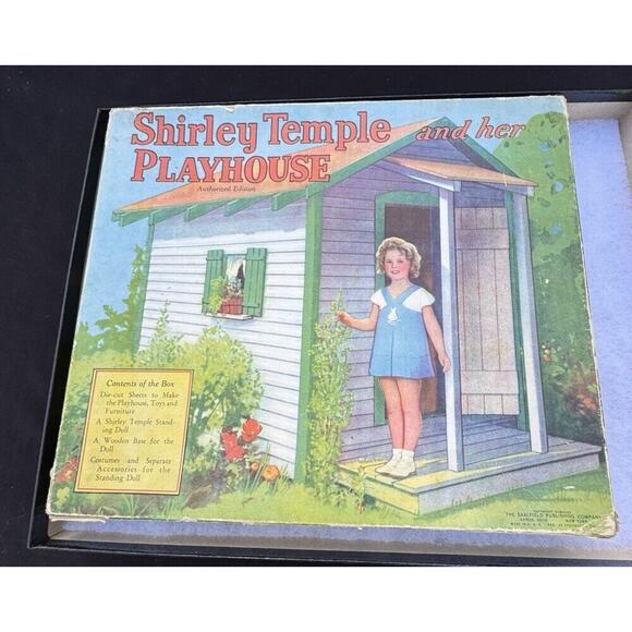 Vtg 1935 SHIRLEY TEMPLE PAPER DOLLS & Original Box Turns Into Playhouse! Rare!